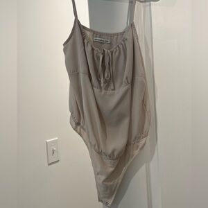 Abercrombie & Fitch Beige Tie-Front Bodysuit